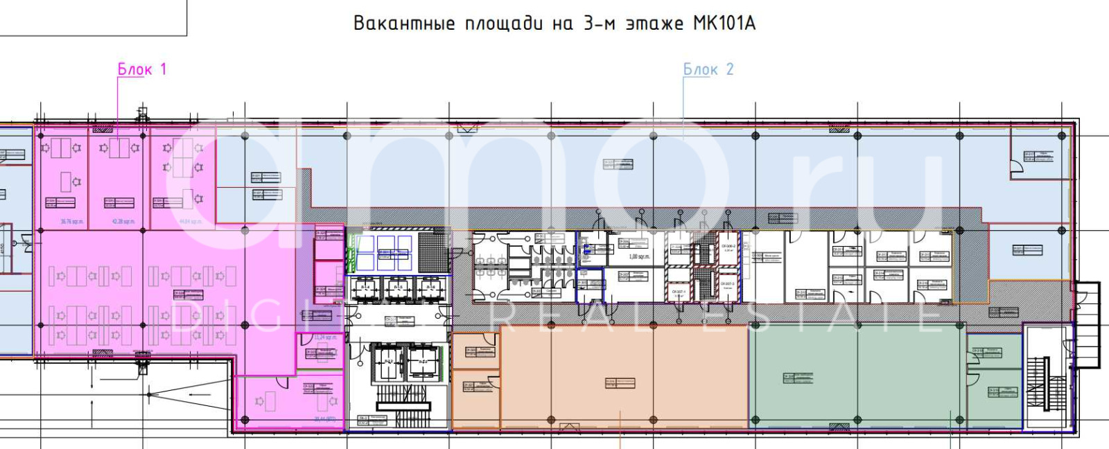 Планировка офиса 176.72-1433.4 м², 3 этаж, Бизнес-центр «Штаб-квартира Роберт Бош»