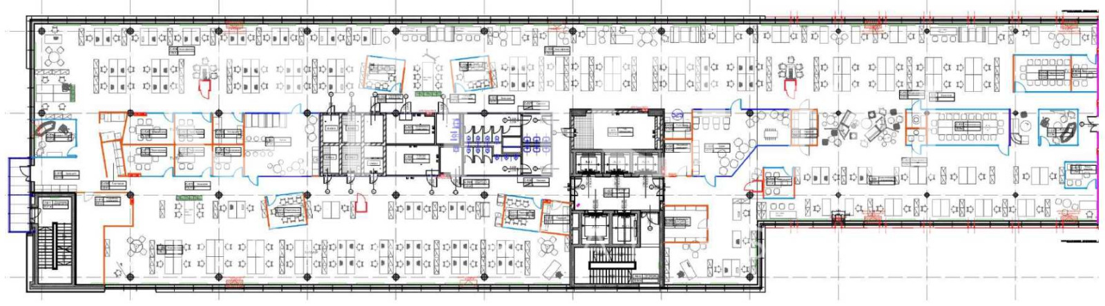 Планировка офиса 2105.23 м², 5 этаж, Бизнес-центр «Штаб-квартира Роберт Бош»