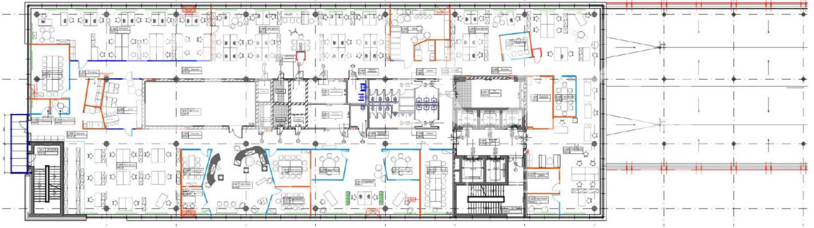 Планировка офиса 1416.36 м², 6 этаж, Бизнес-центр «Штаб-квартира Роберт Бош»