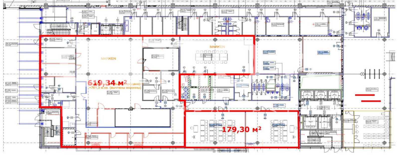 Планировка офиса 179.3-761.3 м², 1 этаж, Бизнес-центр «Штаб-квартира Роберт Бош»