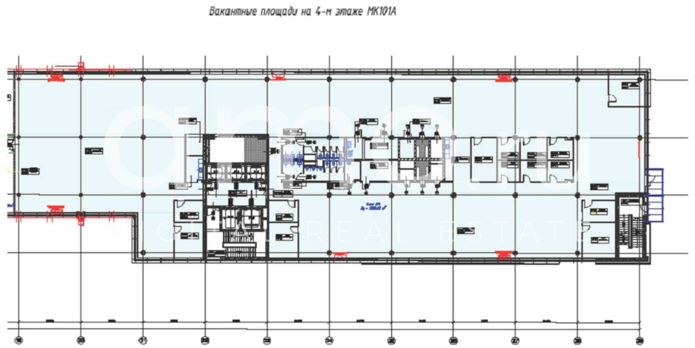 Планировка офиса 176.72-1433.4 м², 4 этаж, Бизнес-центр «Штаб-квартира Роберт Бош»